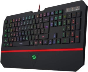 teclado gamer membrana redragon karura 2 rgb abnt2 preto k502rgb, unico