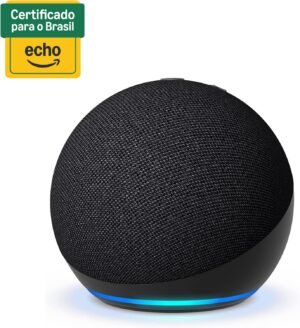 echo dot (geração mais recente) | smart speaker com alexa, som vibrante e potente, wi fi e bluetooth | cor preta