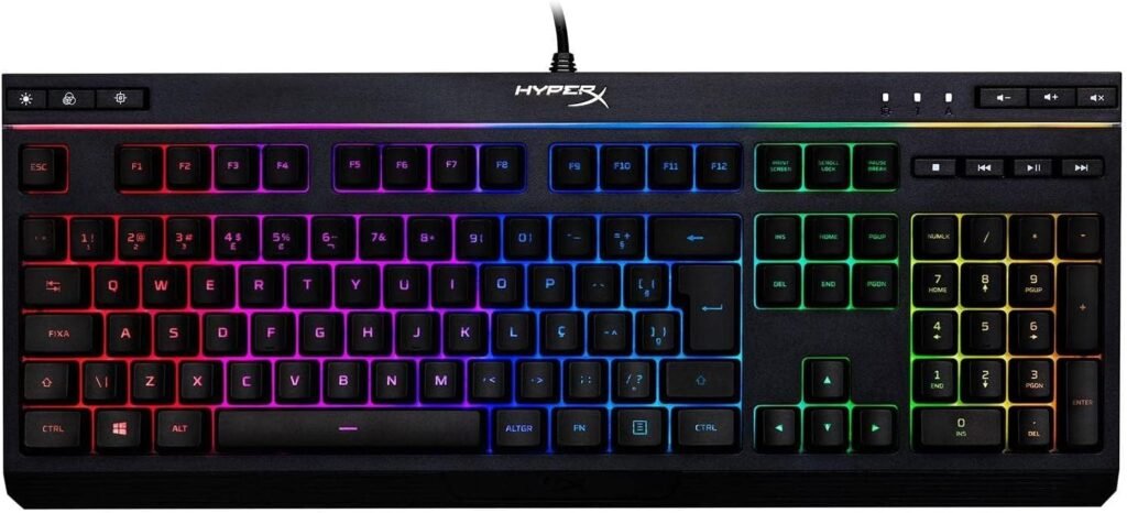 hyperx teclado gamer hyperx alloy core rgb, abnt2, preto
