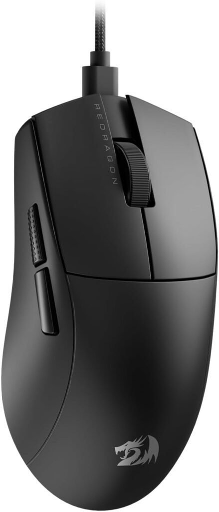 mouse gamer redragon k1ng 1k preto paw3327 cabo usb tipo c removível 12400 dpi m724
