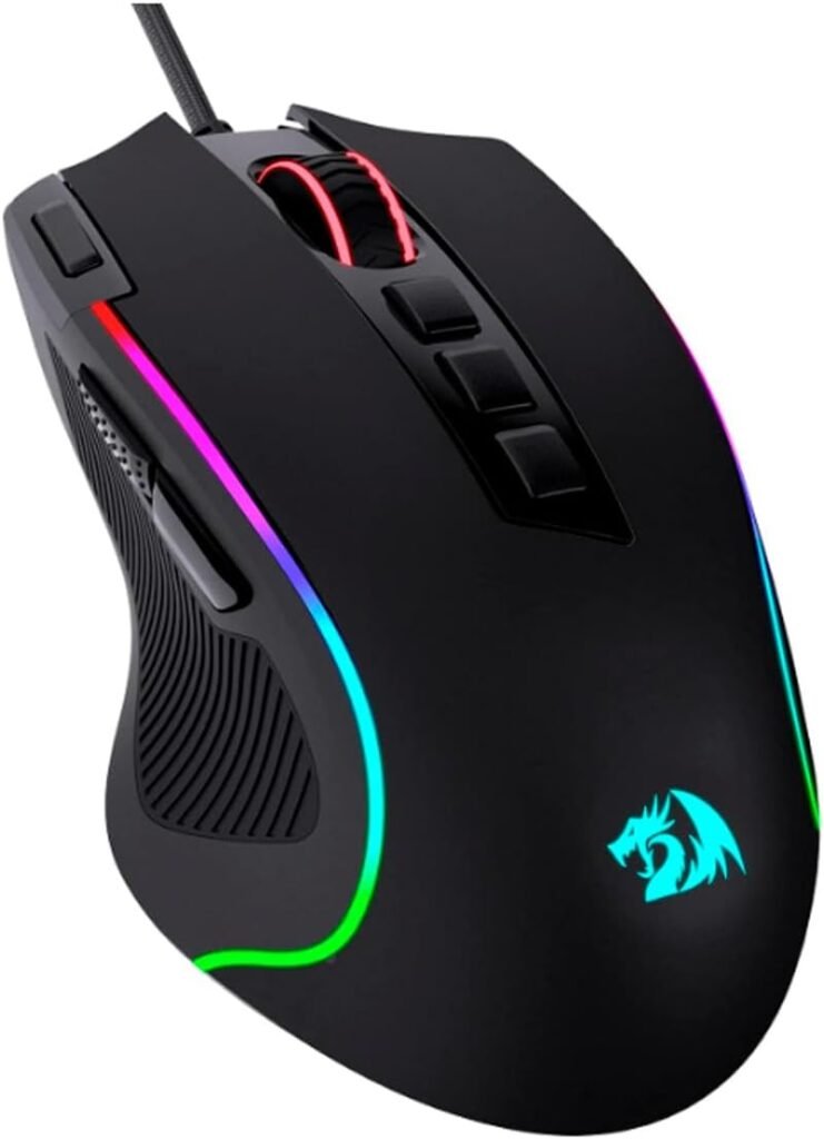 mouse gamer redragon predator rgb m612 rgb, preto