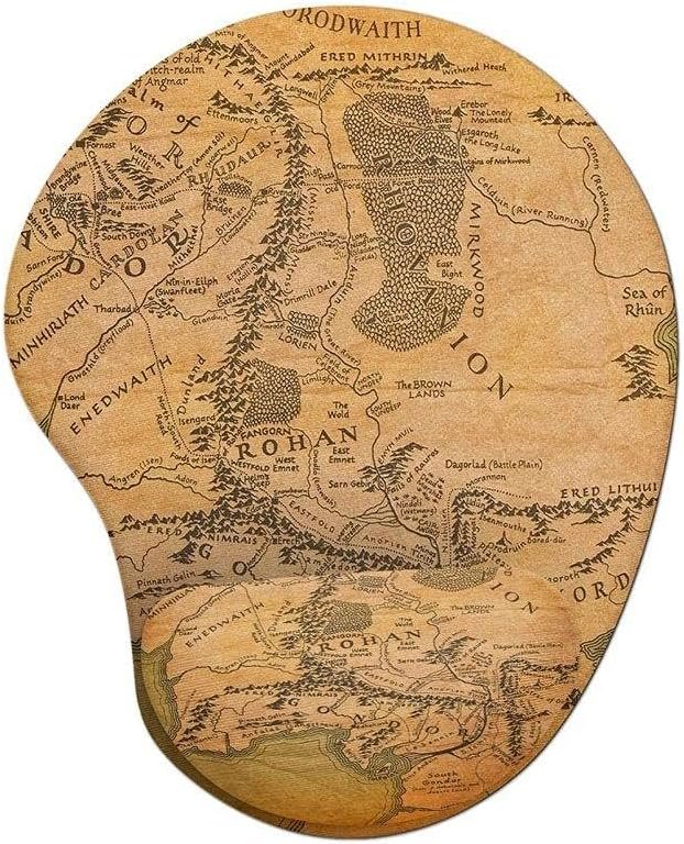 mousepad ergonômico senhor dos anéis mapa da terra média