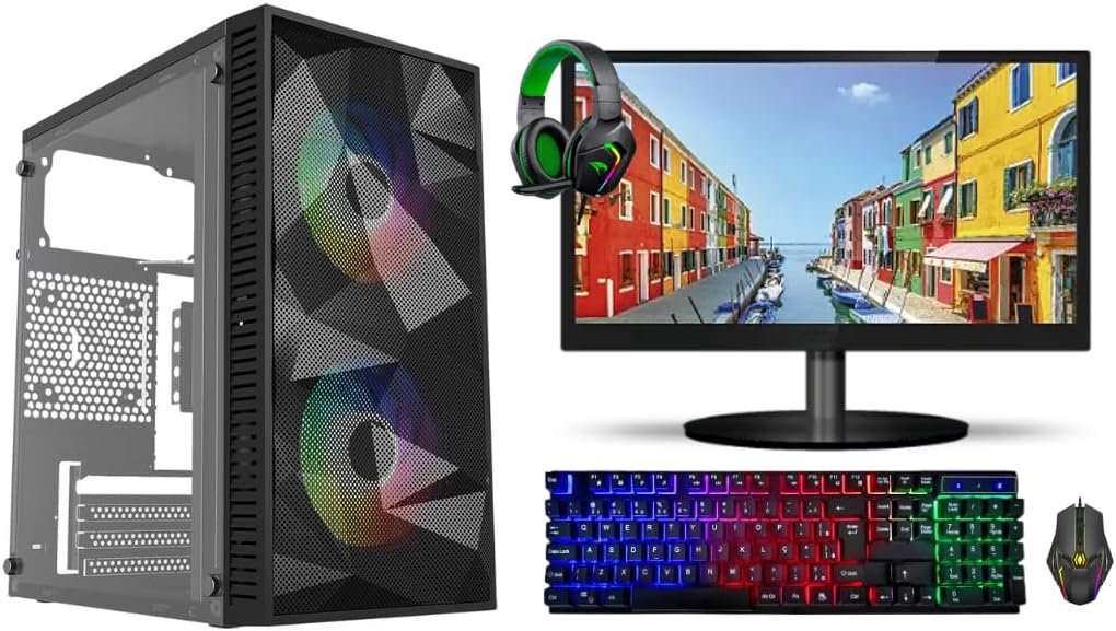pc gamer intel i5 3470 16gb ddr3 ssd 240gb monitor 19'' kit gamer: teclado, mouse e headset