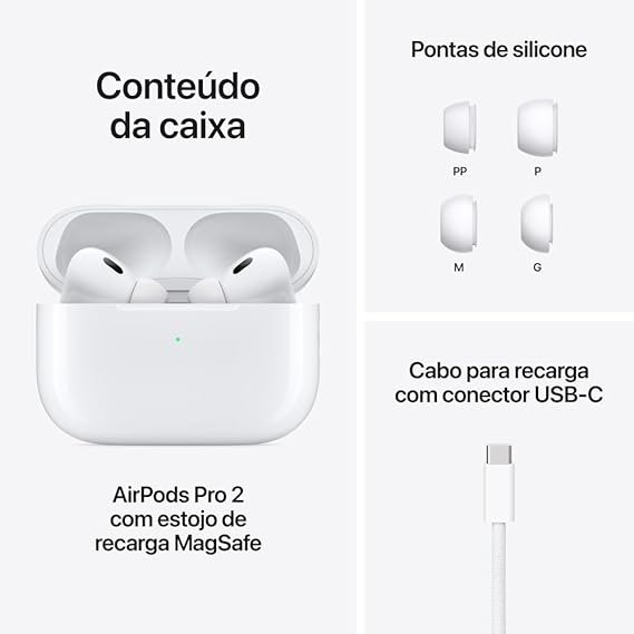 airpods pro (2ª geração) com estojo de recarga magsafe (usb c) branco
