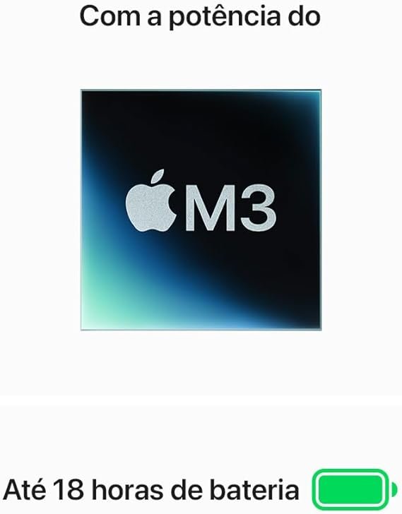 apple 2024 macbook air (de 13 polegadas, processador m3 da apple com cpu 8‑core e gpu 8‑core, 16gb memória unificada, 256 gb) cinzento sideral