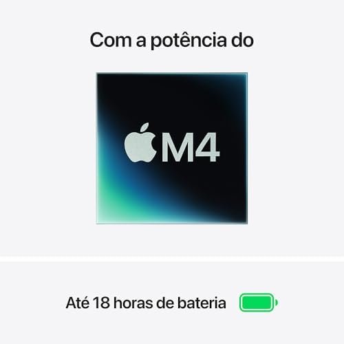 apple 2025 macbook air (de 13 polegadas, processador m4 da apple com cpu 10‑core e gpu 8‑core, 16gb memória unificada, 256 gb) prateado