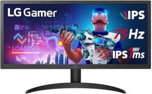 monitor gamer lg 25.7" ultrawide full hd 75hz 1ms preto 26wq500 b.awzm