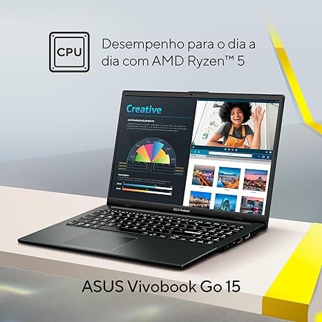 notebook asus vivobook go 15, amd ryzen 5 7520u, 8gb, 256gb ssd, keepos, tela 15,6" fhd, mixed black e1504fa nj731 notebook asus vivobook go 15, amd ryzen 5 7520u, 8gb, 256gb ssd, keepos, tela 15,6" fhd, mixed black e1504fa nj731