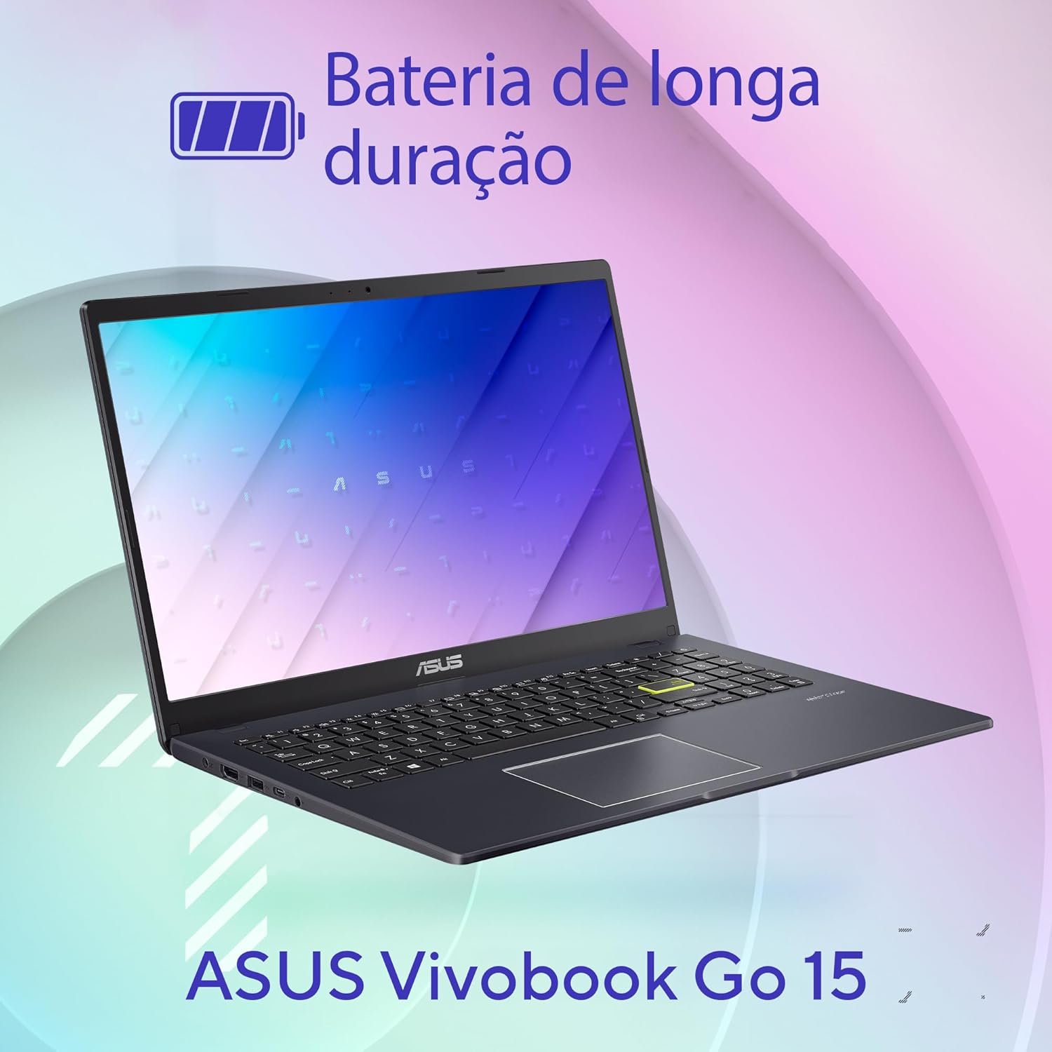 notebook asus vivobook go 15, intel celeron dual core n4500, 4 gb, 128 gb ssd w11 home, 15,60" led, star black e510ka br808ws