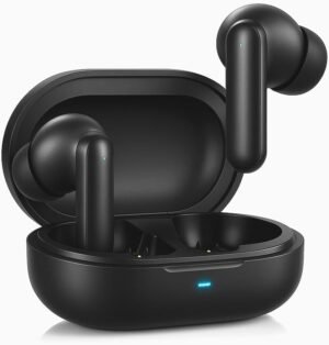 fone de ouvido sem fio com cancelamento de ruído ativo, bluetooth 5.4, tws. ergonômico, ideal para atividades físicas e ligações, microfone embutido, discreto. compatível com iphone, android e windows