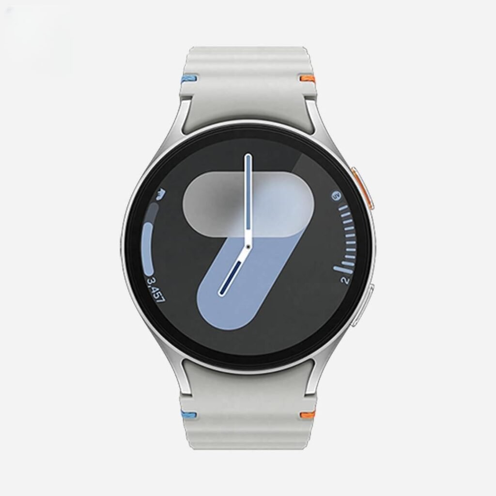 samsung galaxy watch7 smartwatch 44mm bluetooth, galaxy ai, tela em cristal de safira, gps de dupla frequência, monitoramento avançado de saúde, sono e de coração, processador de 3nm prata
